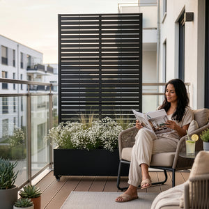 Skillevæg Nodepp med blomsterkasse i stål [casa.pro]