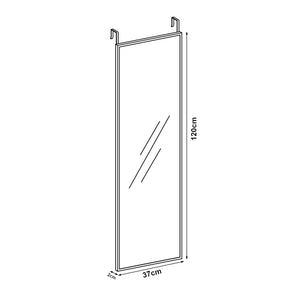 Dørspejl Lesina aluminiumsramme 120x37cm [en.casa]