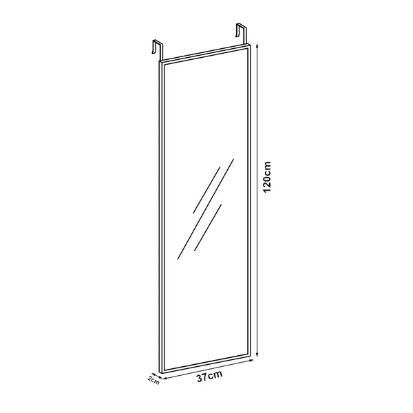 Dørspejl Lesina aluminiumsramme 120x37cm [en.casa]