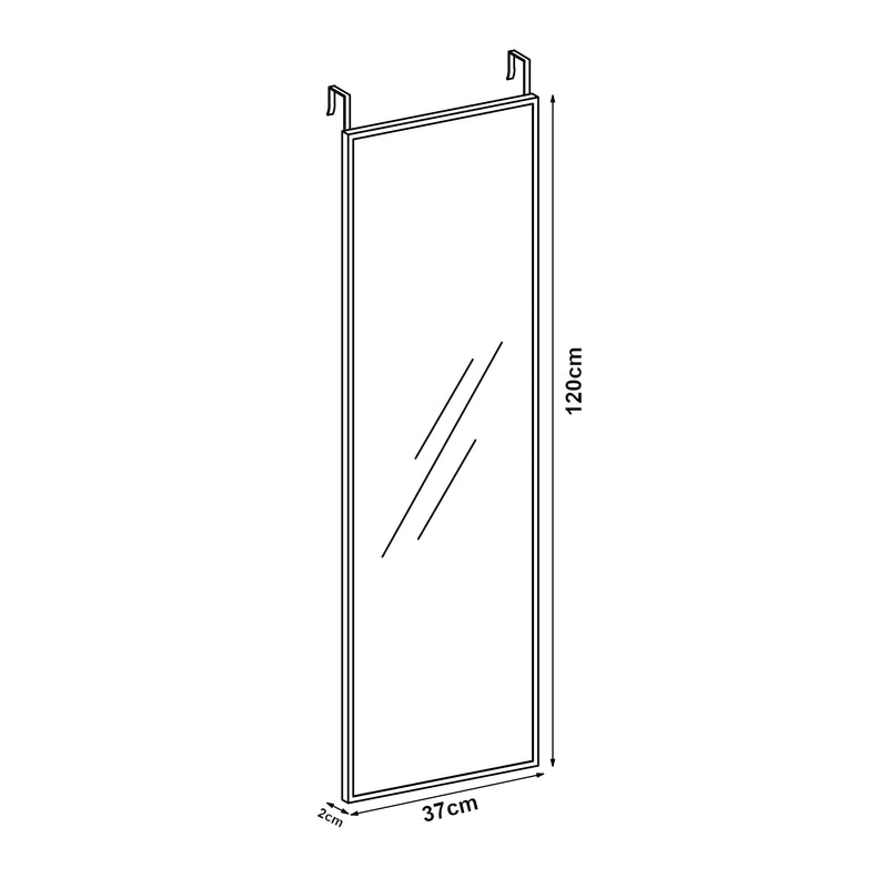 Målskitse Dørspejl Lesina aluminiumsramme 120x37cm [en.casa]