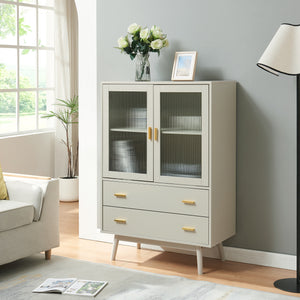 Vitrina Susa con 2 puertas y 2 cajones MDF 120x80x40 cm [en.casa]