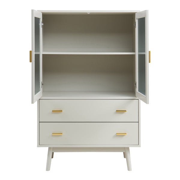 Vitrina Susa con 2 puertas y 2 cajones MDF 120x80x40 cm [en.casa]