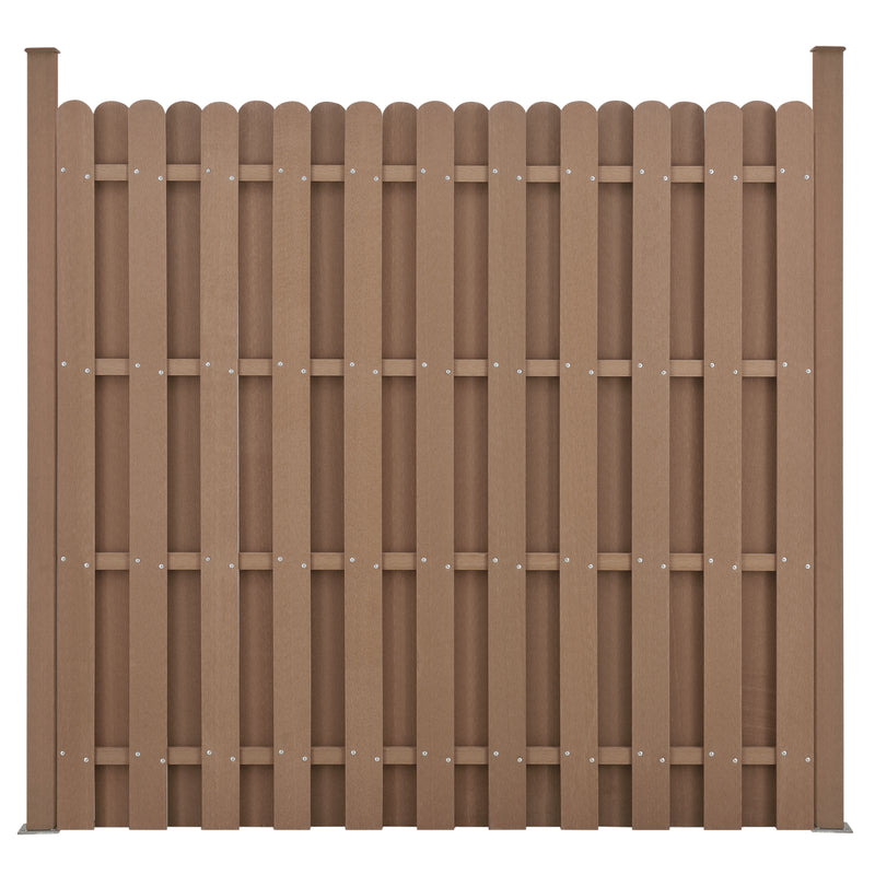 Målskitse [neu.holz]® Hegn med stolpe - WPC -180x180cm - i forskellige farver