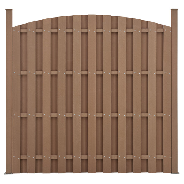 [neu.holz]® Hegn med stolpe - bue form - WPC - 185x193cm - i forskellige farver