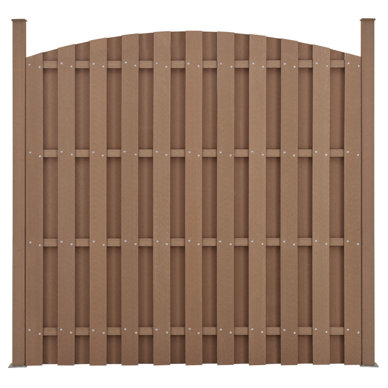 Målskitse [neu.holz]® Hegn med stolpe - bue form - WPC - 185x193cm - i forskellige farver