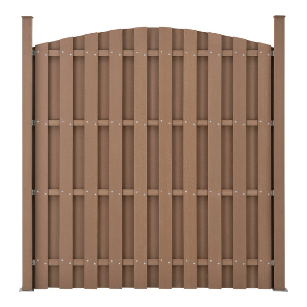 [neu.holz]® Hegn med stolpe - bue form - WPC - 185x193cm - i forskellige farver
