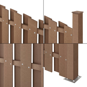 [neu.holz]® Hegn med stolpe - bue form - WPC - 185x193cm - i forskellige farver