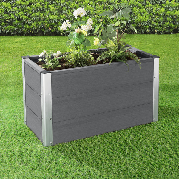 [neu.holz]® WPC Blomsterkasse - 100x50x50cm - udvendig husbrug - i forskellige farver