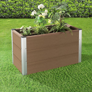 [neu.holz]® WPC Blomsterkasse - 100x50x50cm - udvendig husbrug - i forskellige farver