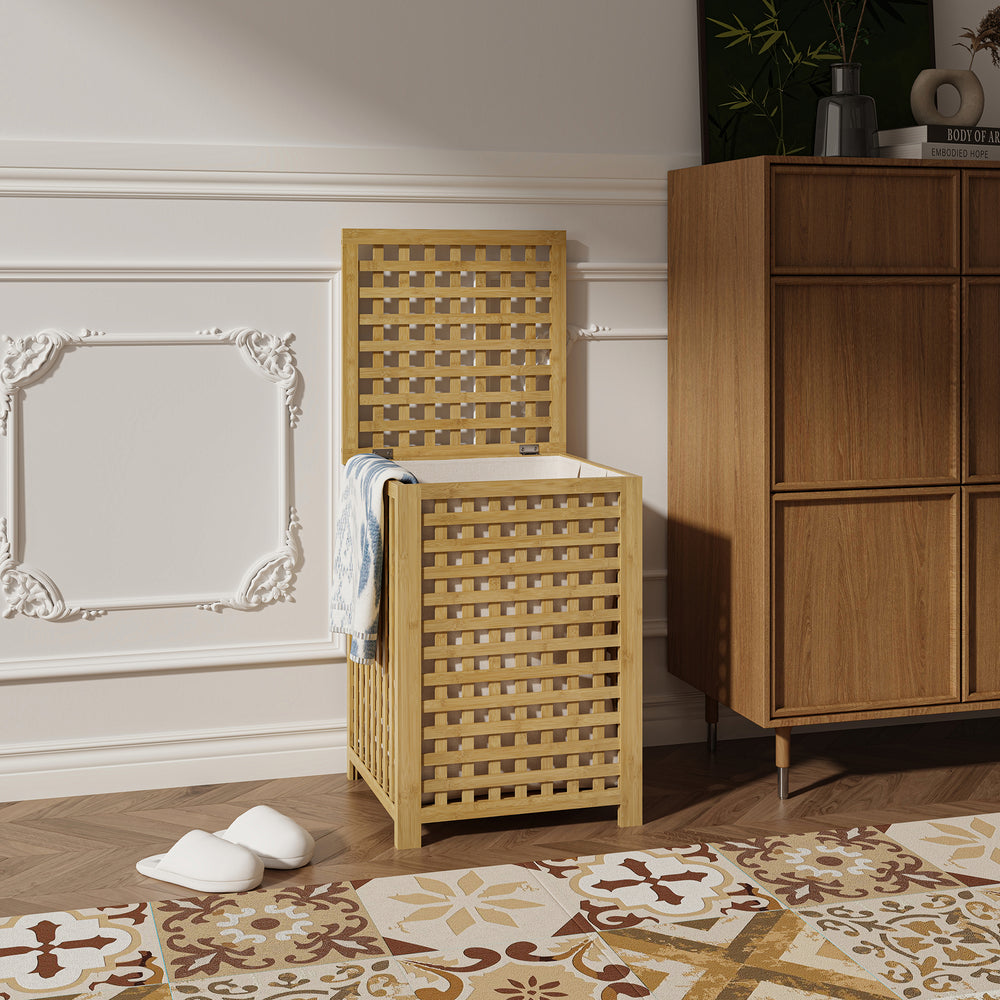 Vasketøjskurv Jystiand bambus natur [en.casa]