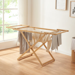 Sammenklappeligt tørrestativ Fakala 154x59x82 cm bambus [en.casa] - premiumXL