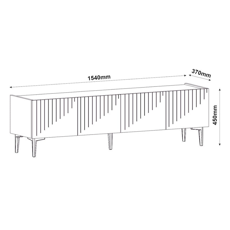 Målskitse Oppdal TV-bord 154x37x45cm [en.casa].