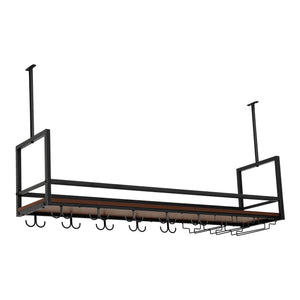 Vinreol med glasholder Borejle [en.casa]