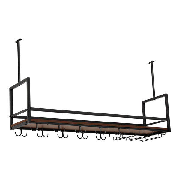 Vinreol med glasholder Borejle [en.casa]