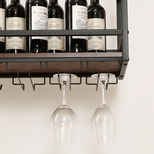 Vinreol med glasholder Borejle [en.casa]