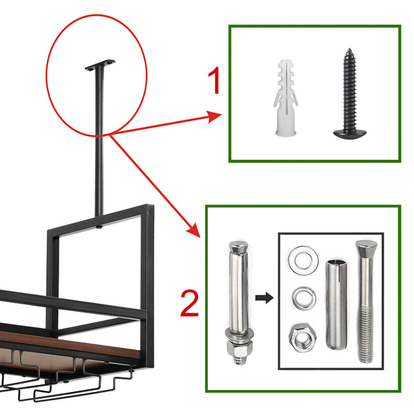 Vinreol med glasholder Borejle [en.casa]