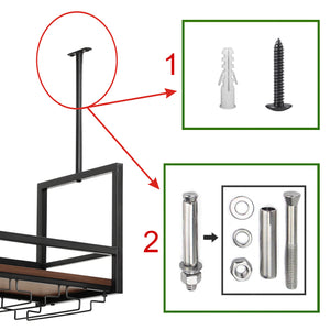 Vinreol med glasholder Borejle [en.casa]