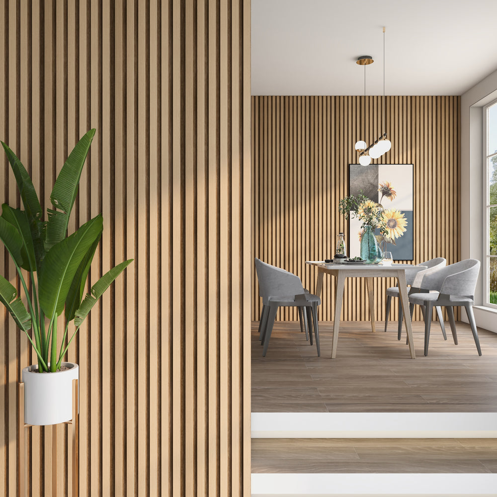 3D-vægpanel Borger sæt 195x30 cm lys egetræslook [NEU.HOLZ]