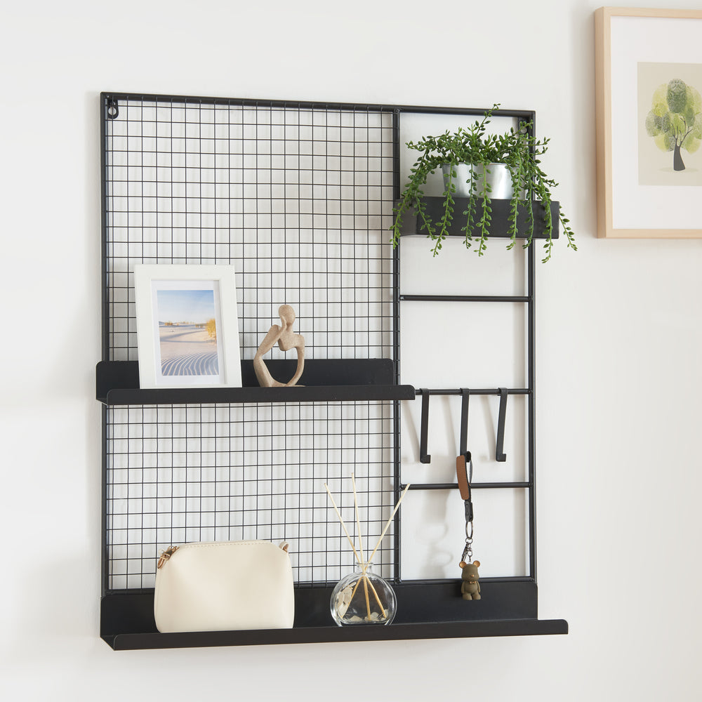Vægnet Westre 70x60x11cm metal sort [en.casa] - premiumXL