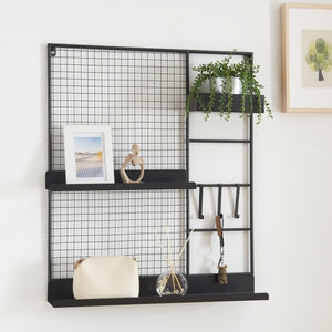 Vægnet Westre 70x60x11cm metal sort [en.casa] - premiumXL