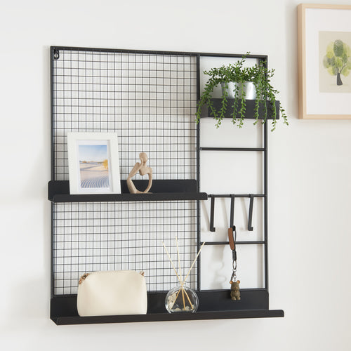 Vægnet Westre 70x60x11cm metal sort [en.casa] - premiumXL