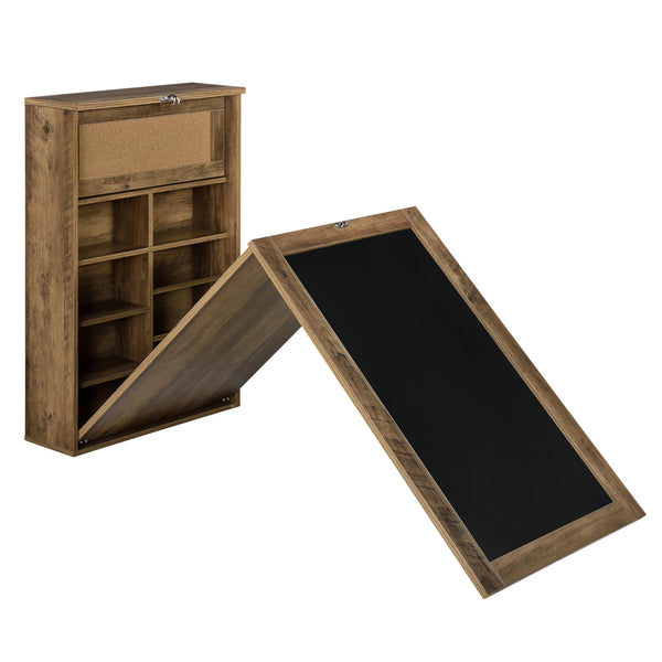 [en.casa]® Vægmonteret klapbord med tavle - 156x50x91,5cm - MDF - kork - i forskellige farver