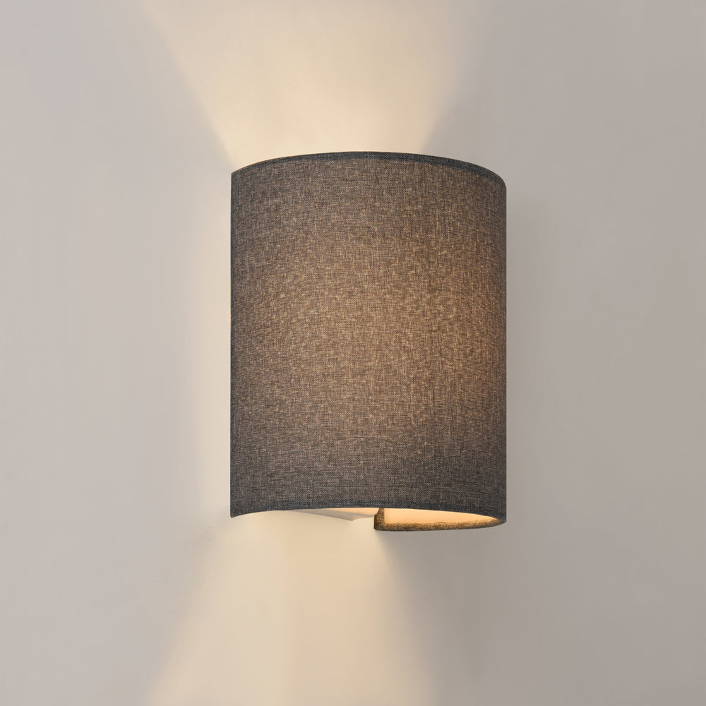 Væglampe Bruxelles 1x E27 halvrund 20 x 17,5 x 13 cm i hør lux.pro - premiumXL