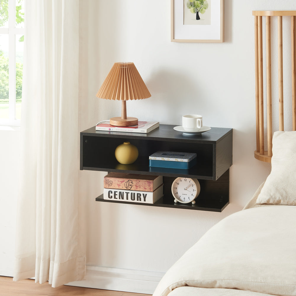 Væghylde Gauldal 57x30x32 cm Sort [en.casa] - premiumXL