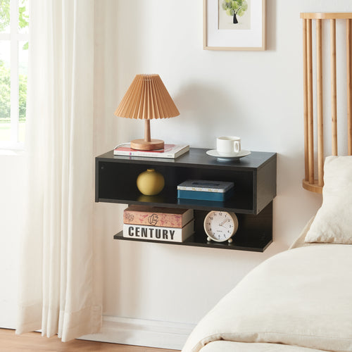 Væghylde Gauldal 57x30x32 cm Sort [en.casa] - premiumXL