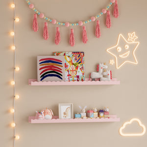 Børn - Væg hylde 2 stk. sæt Vestnes 60x10x5 cm Cotton Candy [en.casa] - premiumXL