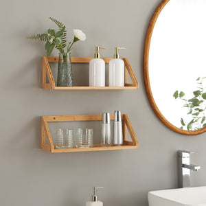 Væghyldesæt Gjerdrum 2-delt sæt 43x15x15cm bambus [en.casa] - premiumXL