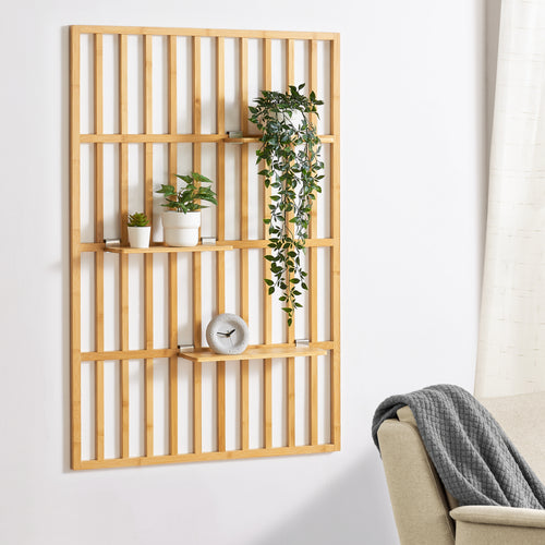 Vægghylde Røst 120x80x13cm bambus [en.casa] - premiumXL
