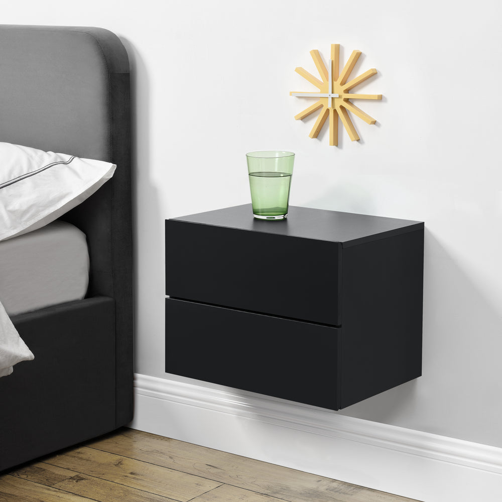 Svævende natbord Ampfing med 2 skuffer i forskellige farver [en.casa] - premiumXL