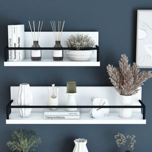 Væghylde Grue 2 stk. Hvid/Sort [en.casa] - premiumXL