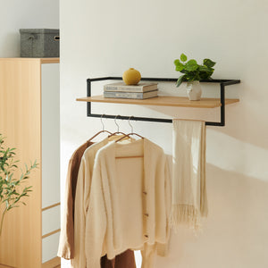 Vægknagerække Evje 80x30x20cm træfarver/sort [en.casa].
