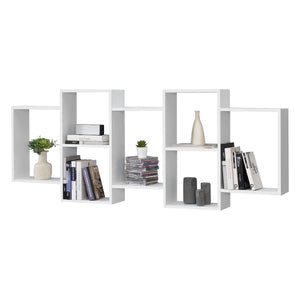 Væghylde Jessheim 161x18x65 cm Hvid en.casa - premiumXL