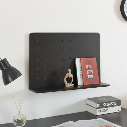 Vægghylde Dønna 60x15x40cm Sort [en.casa] - premiumXL