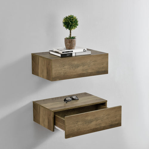Væghylde Oslo med skuffe 46x30x15cm forsk. farver [en.casa] - premiumXL
