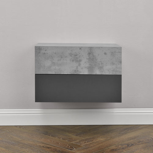 Væghylde Oslo med skuffe 46x30x15cm forsk. farver [en.casa] - premiumXL