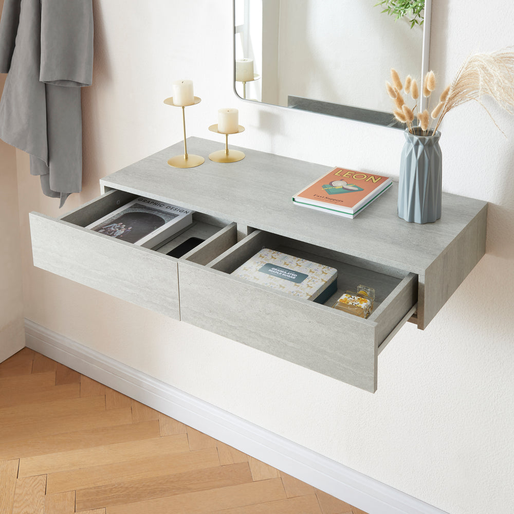 Væghylde Karstula med skuffe [en.casa] - premiumXL