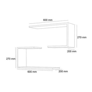 Væghyldesæt Årslev 2 stk. 27 x 60 x 20 cm op til ca. 5 kg [en.casa].