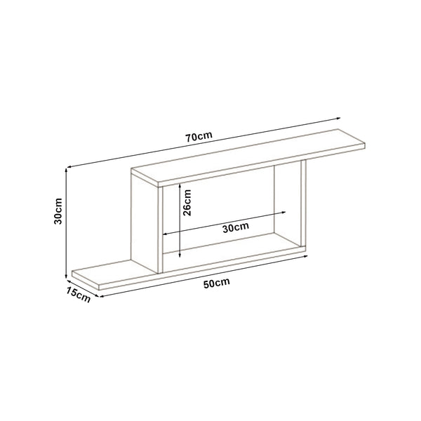 Væghylde Hagfors 70x15x30 cm [en.casa].