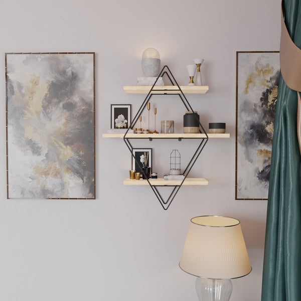 Væghylde Heinävesi 65x60x15 cm [en.casa]