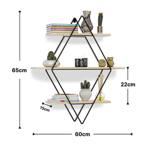 Væghylde Heinävesi 65x60x15 cm [en.casa]