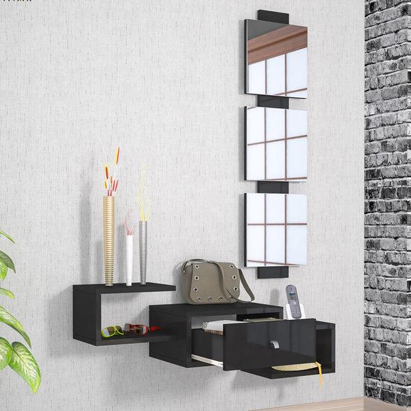 Væghylde med spejl Brædstrup 36 x 100 x 30 cm i forskellige farver [en.casa]