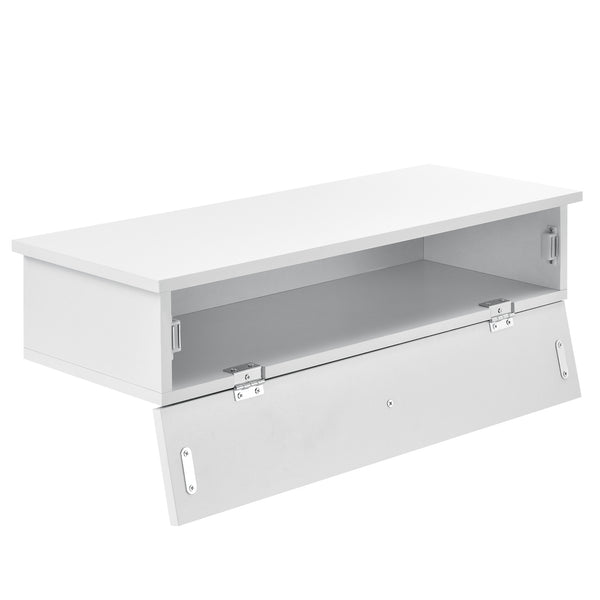 [en.casa]® Væghylde med opbevaringsskuffe - 60 x 24 x 12,6 cm - i forskellige farver