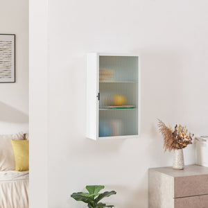 Zundert vægskab med ribbet glasdør 60x35x15 cm stål [en.casa]