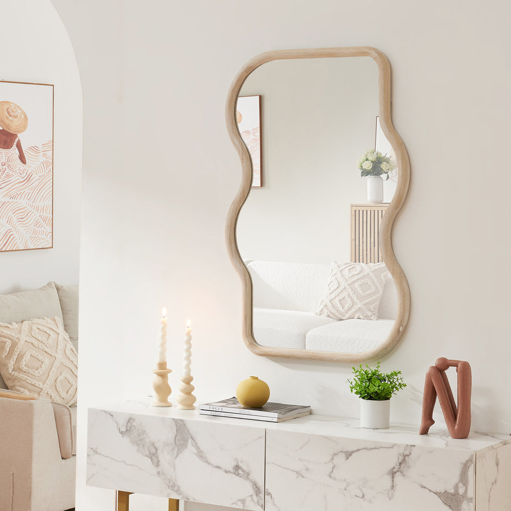 Vægspejl Bellerirnu 90x60 cm Sonoma - egetræslook [en.casa] - premiumXL