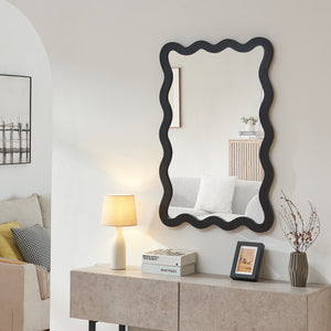 Vægspejl Koster 90x60 cm Sort [en.casa] - premiumXL