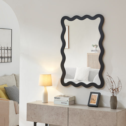 Vægspejl Koster 90x60 cm Sort [en.casa] - premiumXL